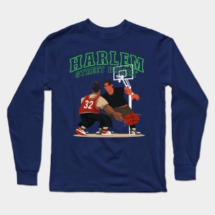 Beautiful Nice Harlem Street Balling Ballin Basketball Player Two Persons play on the court play on the road Long Sleeve T-Shirt